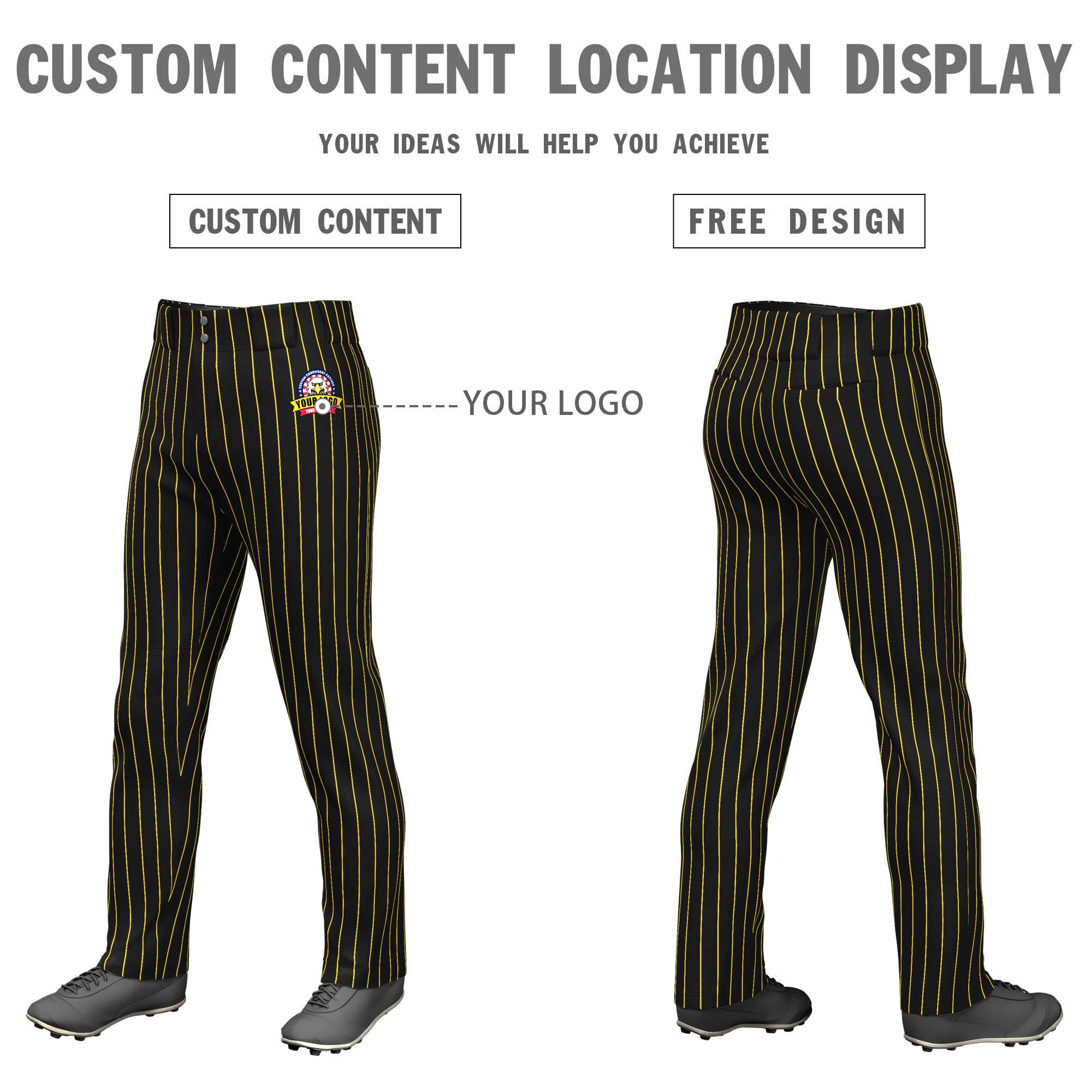 Custom Royal White Pinstripe Fit Stretch Practice Pull  Up Baseball Pants