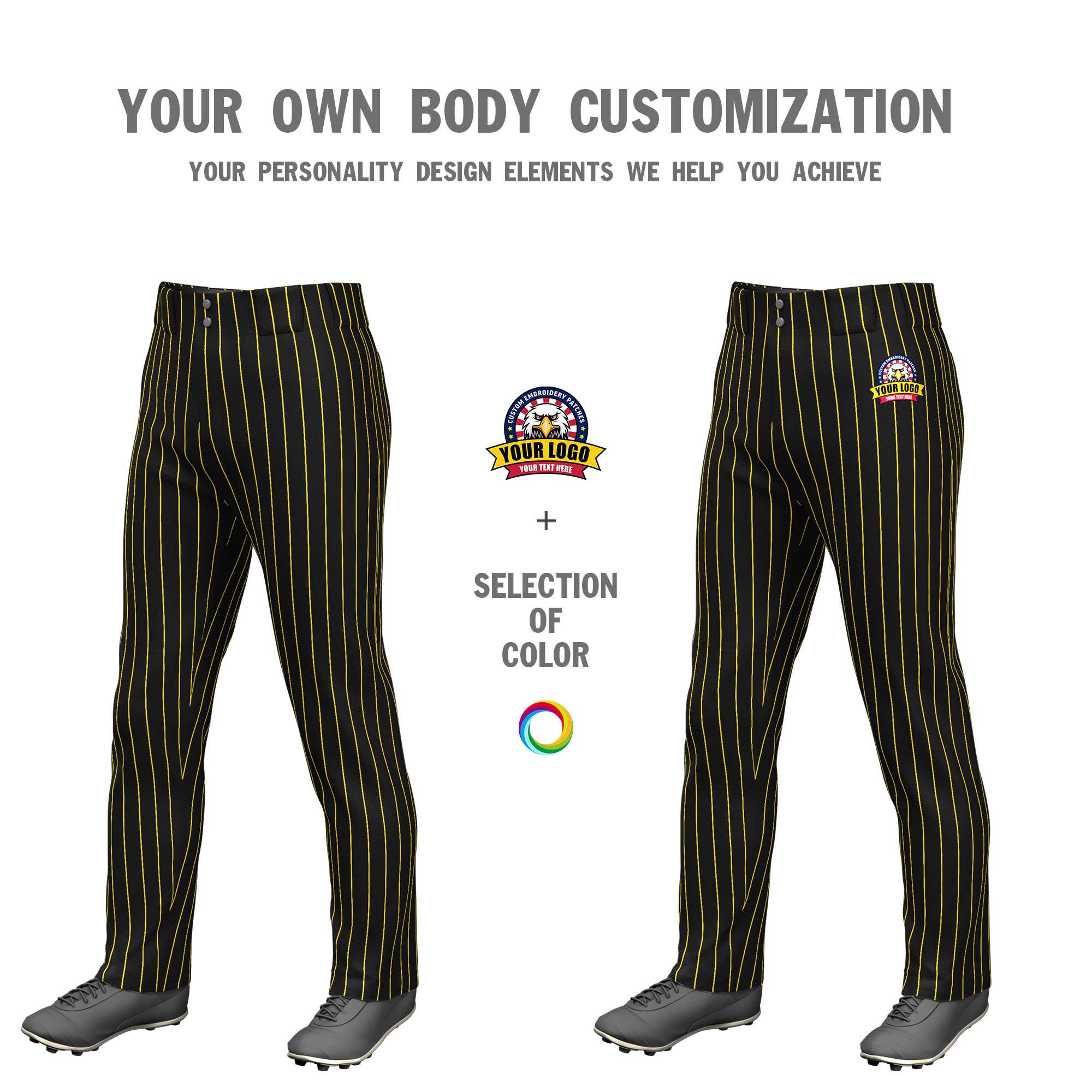 Custom Royal White Pinstripe Fit Stretch Practice Pull  Up Baseball Pants