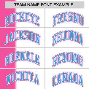 Custom Pink White-Powder Blue Gradient Stripe Fashion Authentic Two-Button Baseball Jersey