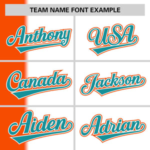 Custom Orange White-Aqua Gradient Stripe Fashion Authentic Two-Button Baseball Jersey