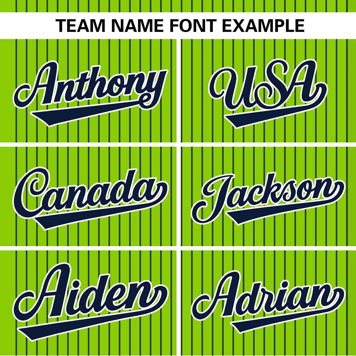 Custom Neon Green Navy Stripe Fashion Authentic Two-Button Baseball Jersey