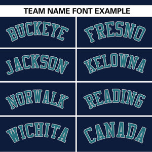 Custom Navy Gray-Aqua Color Block Personalized Authentic Two-Button Baseball Jersey