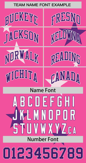 Custom Pink Purple Personalized Star Graffiti Pattern Authentic Two-Button Baseball Jersey