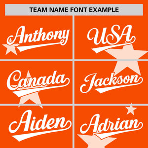 Custom Orange White Personalized Star Graffiti Pattern Authentic Two-Button Baseball Jersey