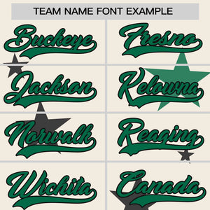 Custom Cream Kelly Green Personalized Star Graffiti Pattern Authentic Two-Button Baseball Jersey