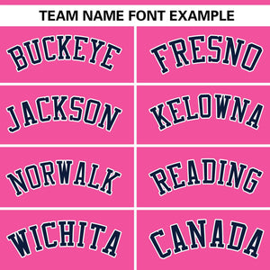 Custom Pink White-Navy Color Block Personalized V-Neck Authentic Pullover Baseball Jersey