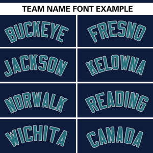 Custom Navy Gray-Aqua Color Block Personalized V-Neck Authentic Pullover Baseball Jersey