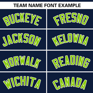 Custom Navy White-Neon Green Color Block Personalized V-Neck Authentic Pullover Baseball Jersey