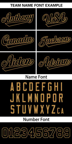 Custom Black Old Gold Color Block Personalized V-Neck Authentic Pullover Baseball Jersey
