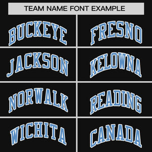 Custom Black Light Blue Personalized Horizontal Stripe Authentic Pullover Baseball Jersey