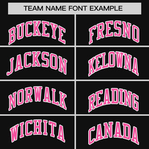 Custom Black Pink Personalized Horizontal Stripe Authentic Pullover Baseball Jersey