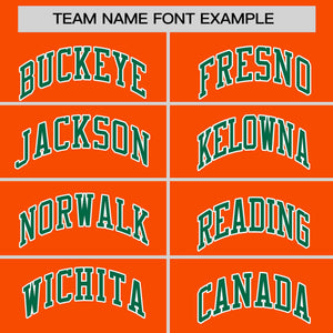 Custom Orange Kelly Green Personalized Horizontal Stripe Authentic Pullover Baseball Jersey