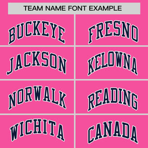 Custom Pink Navy Personalized Horizontal Stripe Authentic Pullover Baseball Jersey