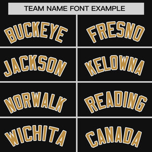 Custom Black Old Gold Personalized Horizontal Stripe Authentic Pullover Baseball Jersey