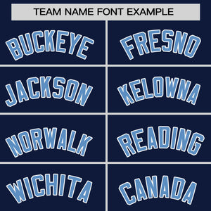 Custom Navy Light Blue Personalized Horizontal Stripe Authentic Pullover Baseball Jersey