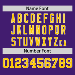 Custom Purple Gold Personalized Horizontal Stripe Authentic Pullover Baseball Jersey