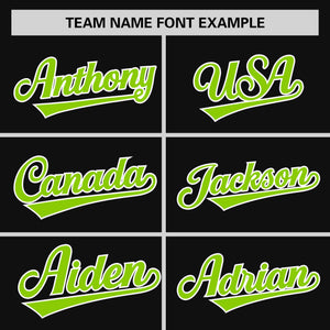 Custom Black Neon Green Personalized Horizontal Stripe Authentic Pullover Baseball Jersey