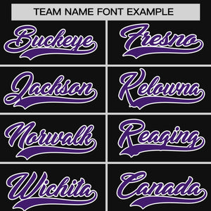 Custom Black Purple Personalized Horizontal Stripe Authentic Pullover Baseball Jersey