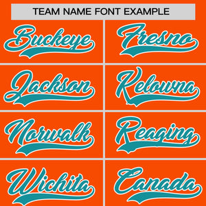 Custom Orange Aqua Personalized Horizontal Stripe Authentic Pullover Baseball Jersey