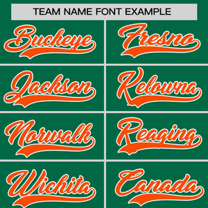 Custom Kelly Green Orange Personalized Horizontal Stripe Authentic Pullover Baseball Jersey