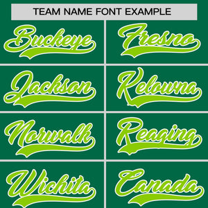 Custom Kelly Green Neon Green Personalized Horizontal Stripe Authentic Pullover Baseball Jersey