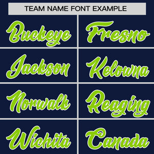 Custom Navy Neon Green Personalized Horizontal Stripe Authentic Pullover Baseball Jersey