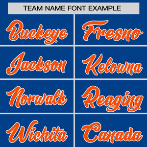 Custom Royal Orange Personalized Horizontal Stripe Authentic Pullover Baseball Jersey