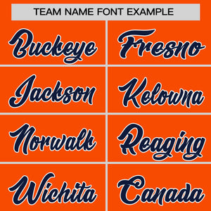 Custom Orange Navy Personalized Horizontal Stripe Authentic Pullover Baseball Jersey