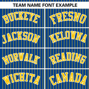 Custom Royal Gold Stripe Fashion Authentic Pullover Baseball Jersey