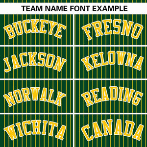 Custom Green Gold Stripe Fashion Authentic Pullover Baseball Jersey