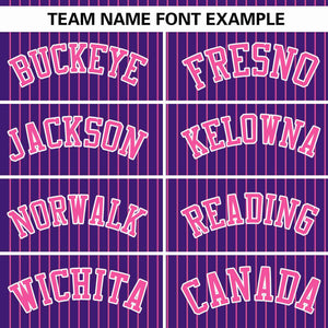 Custom Purple Pink Stripe Fashion Authentic Pullover Baseball Jersey