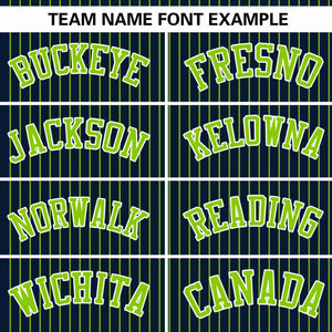 Custom Navy Neon Green Stripe Fashion Authentic Pullover Baseball Jersey