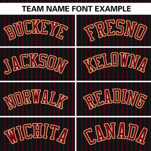 Custom Black Crimson Stripe Fashion Authentic Pullover Baseball Jersey