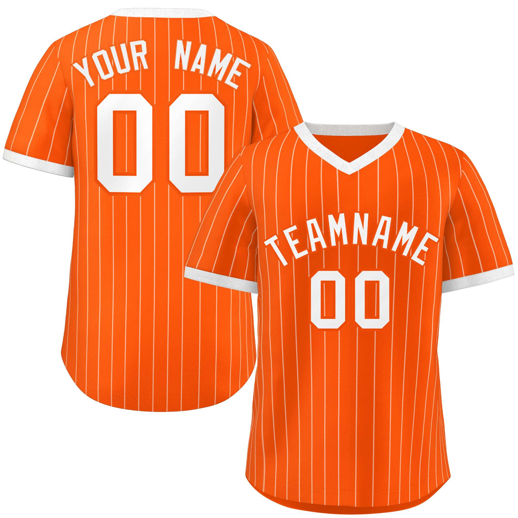 Custom Orange White Stripe Fashion Authentic Pullover Baseball Jersey