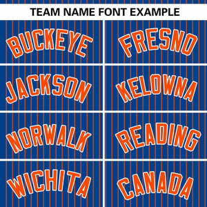 Custom Royal Orange Stripe Fashion Authentic Pullover Baseball Jersey