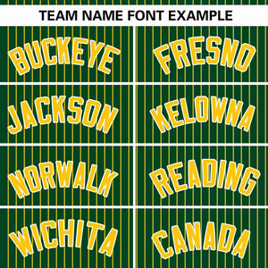 Custom Green Gold Stripe Fashion Authentic Pullover Baseball Jersey