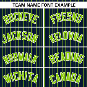 Custom Navy Neon Green Stripe Fashion Authentic Pullover Baseball Jersey