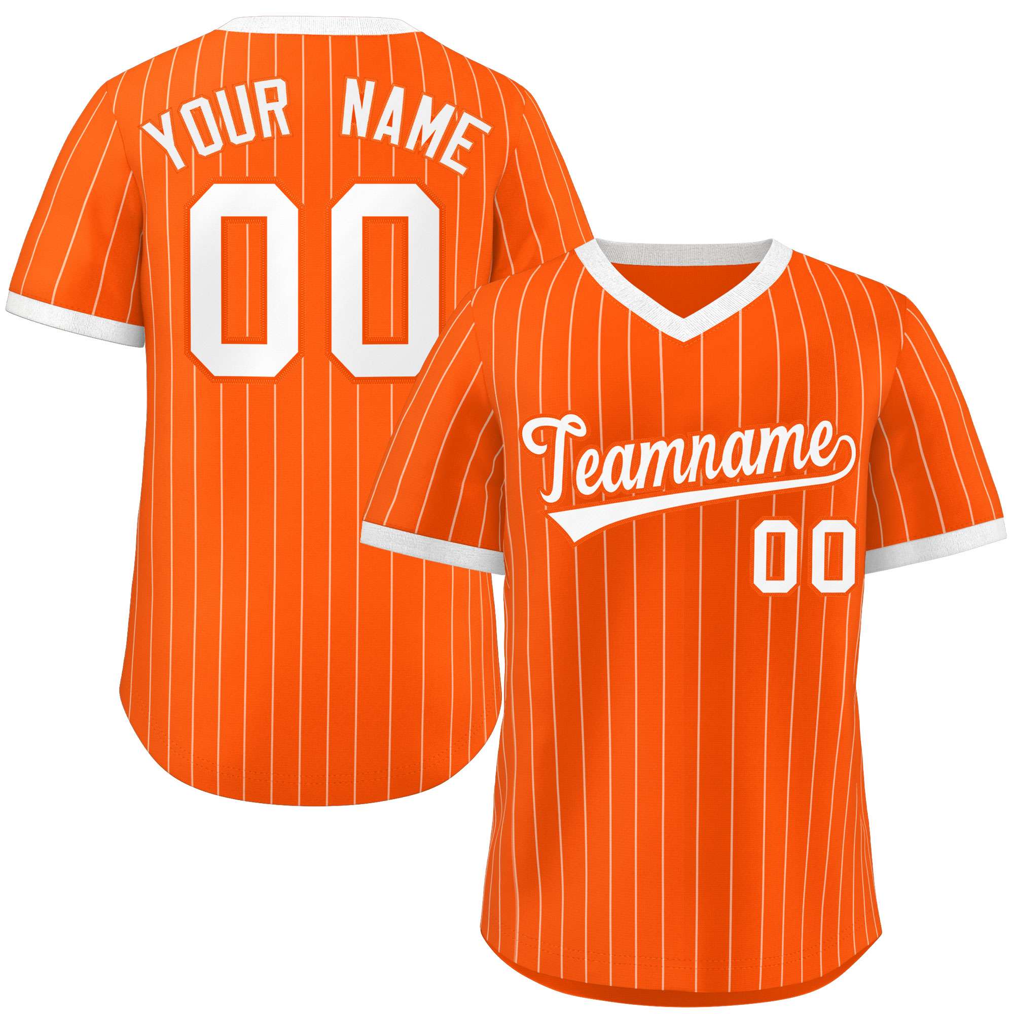 Custom Orange White Stripe Fashion Authentic Pullover Baseball Jersey