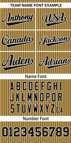 Custom Old Gold Black Stripe Fashion Authentic Pullover Baseball Jersey