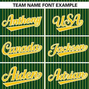 Custom Green Gold Stripe Fashion Authentic Pullover Baseball Jersey