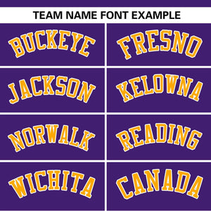 Custom Purple Gold Raglan Sleeves Side Spot Authentic Pullover Baseball Jersey