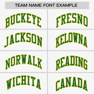 Custom White Kelly Green-Gold Personalized Raglan Sleeves Authentic Baseball Jersey