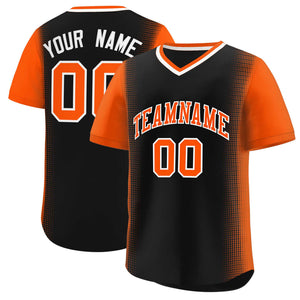 Custom Black Orange Personalized Raglan Sleeves Authentic Baseball Jersey