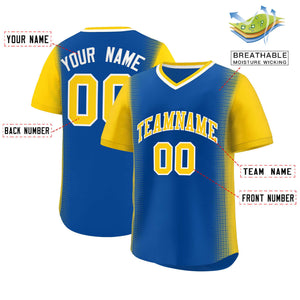 Custom Royal Gold Personalized Raglan Sleeves Authentic Baseball Jersey