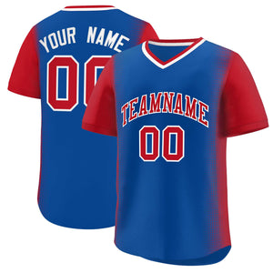 Custom Royal Red Personalized Raglan Sleeves Authentic Baseball Jersey