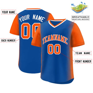 Custom Royal Orange Personalized Raglan Sleeves Authentic Baseball Jersey