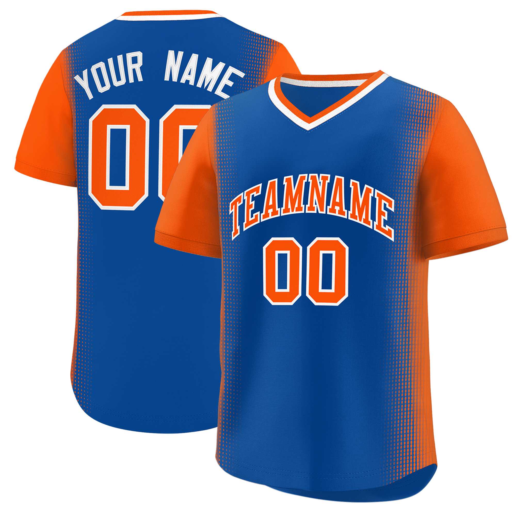 Custom Royal Orange Personalized Raglan Sleeves Authentic Baseball Jersey