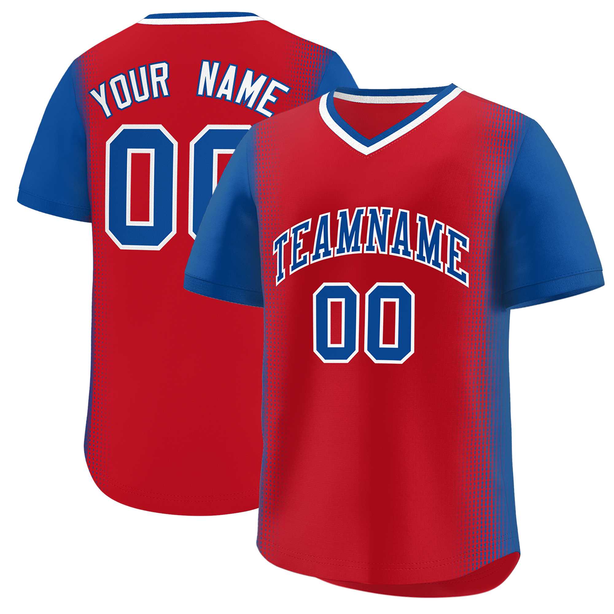 Custom Red Royal Personalized Raglan Sleeves Authentic Baseball Jersey