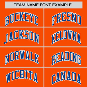 Custom Orange Royal Personalized Raglan Sleeves Authentic Baseball Jersey