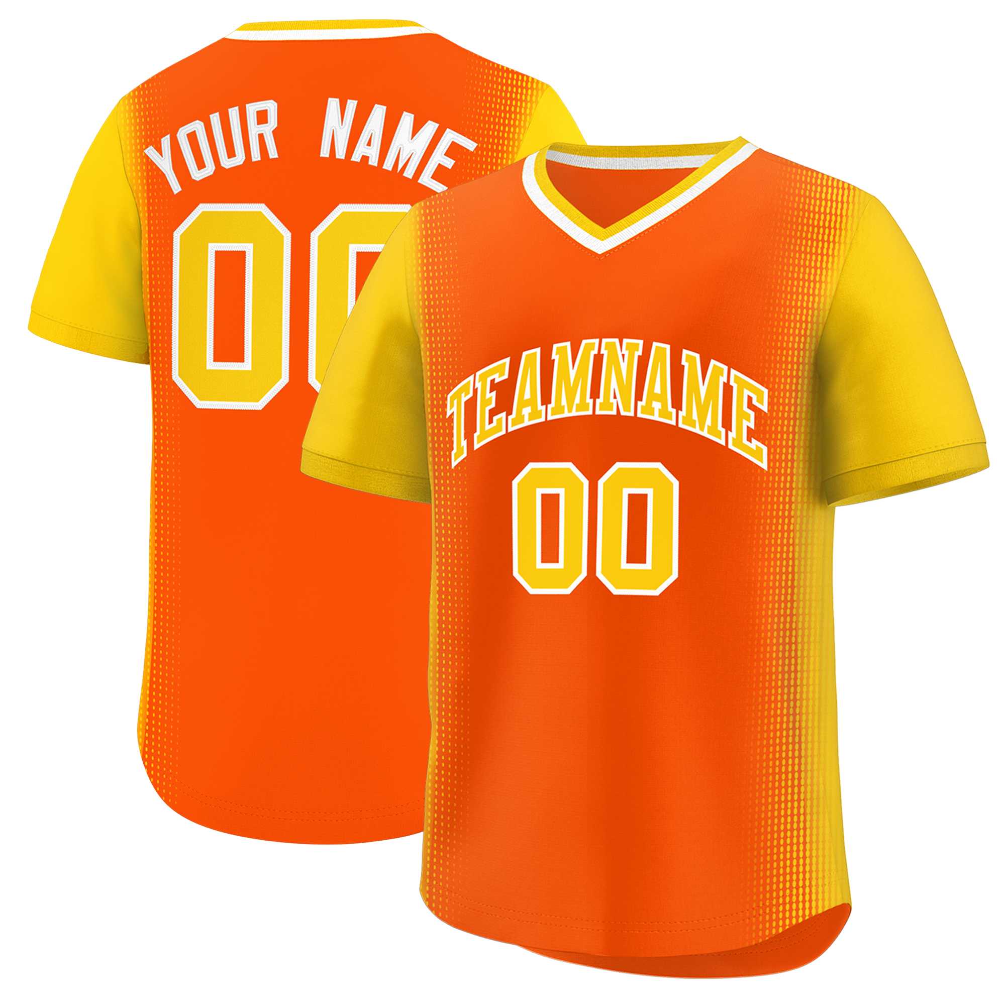 Custom Orange Gold Personalized Raglan Sleeves Authentic Baseball Jersey